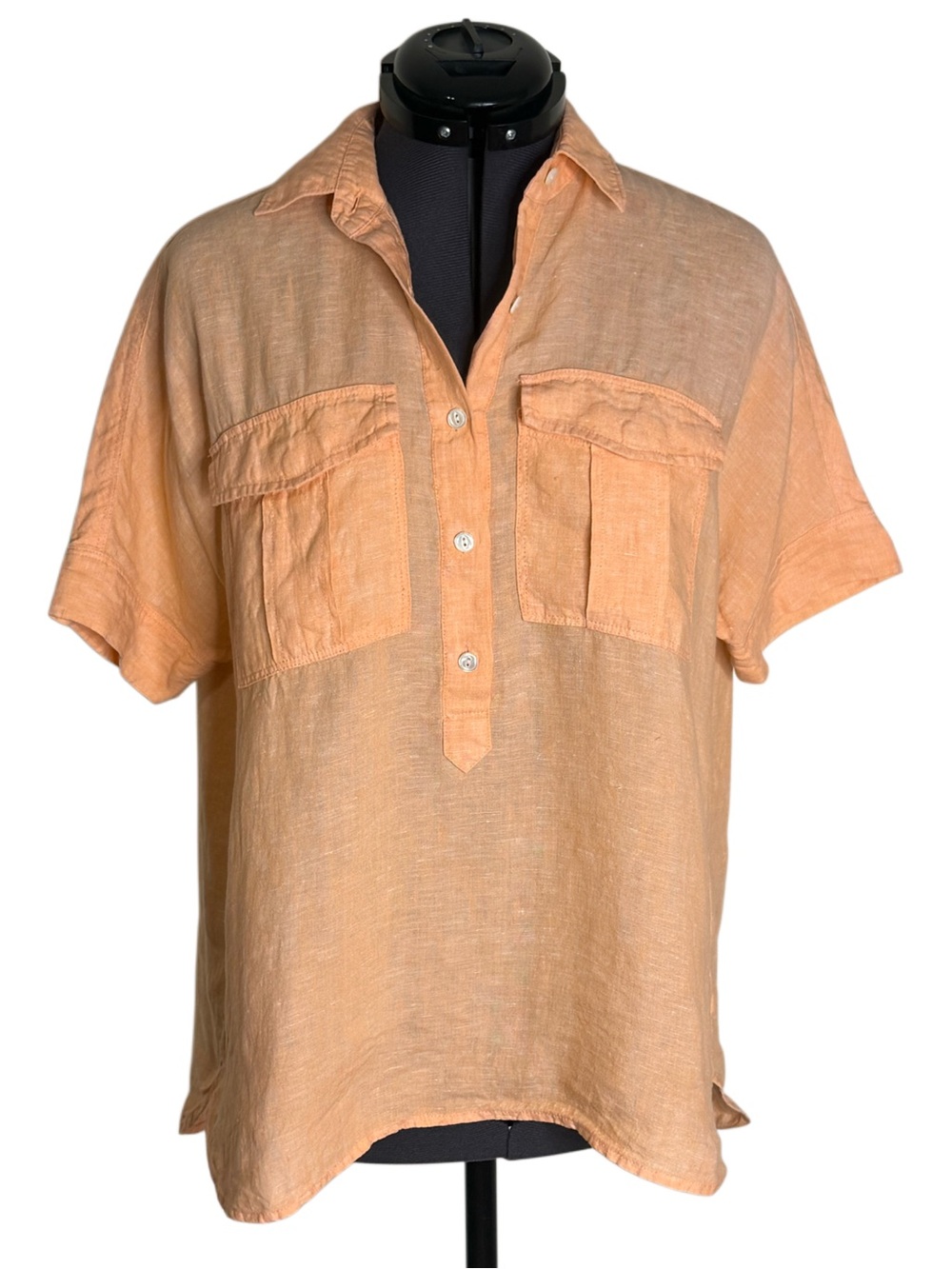 J.Crew Baird McNutt 100% Irish Linen Popover Blouse